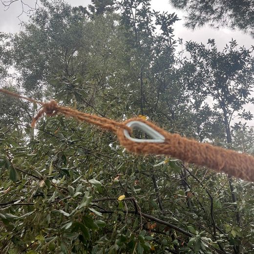 Toldo vela triangular de fibra de coco natural y orgánico