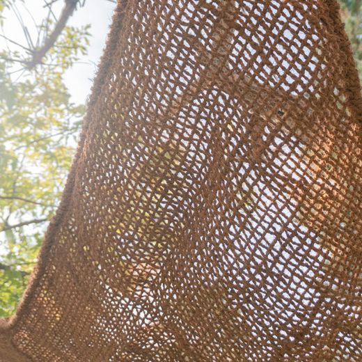 Toldo vela triangular de fibra de coco natural y orgánico