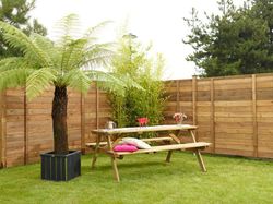 Stackable wooden plank fence Milano