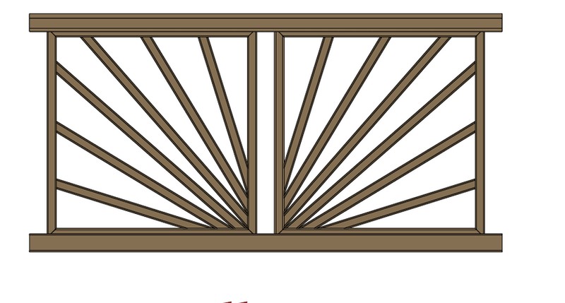 Valla de jardín exterior de 2 piezas Züschen madera de pino 117 x